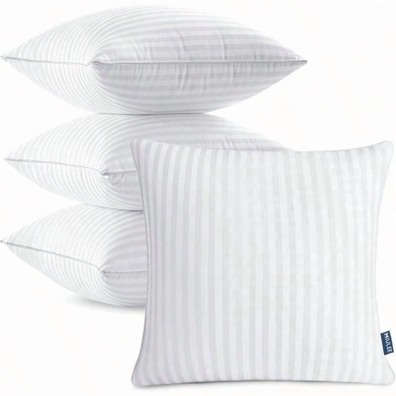 18x18 Pillow Inserts Firm and Fluffy Decorative Throw Pillows for Couch Sofa Bed Down Alternative with 100 Cotton Cover Pack of 4