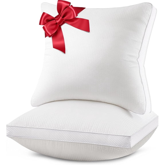 18x18 Pillow Inserts Set of 2, Down Alternative Throw with 100% Cotton Cover, Machine Washable Reading Pillows, Decorative Pillows for Bed, Sofa, and Couch