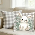 thumbnail image 1 of 18x18 inch Easter Pillow Covers , Risen Bunny Floral Eggs Farmhouse Decorations Spring Holiday Decor Throw Cushion Case for Home Couch, 1 of 5