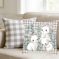 thumbnail image 1 of 18x18 inch Easter Pillow Covers , Risen Bunny Floral Eggs Farmhouse Decorations Spring Holiday Decor Throw Cushion Case for Home Couch, 1 of 5