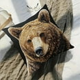 thumbnail image 1 of 18x18 inch Funny Bear Decorative Throw Pillow Covers, Animal Embroidery Square Pillowcase for Living Room, Bed Decor, Patio, Car, 2D Printed Style, 1 of 6