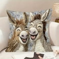 thumbnail image 1 of 18x18 inch Funny Donkey Decorative Throw Pillow Covers, Animal Embroidery Square Pillowcase for Living Room, Bed Decor, Patio, Car, 2D Printed Style, 1 of 6