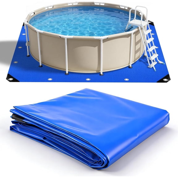 18x18FT Swimming Pool Ground Cloth,Square Pool Liner Pad for Above Ground Pools, Heavy-Duty Under Pool Padding for Pool Bottom, Prevents Punctures,Weed Barrier,Extends Liner Life (18x18FT)