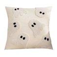 thumbnail image 1 of 18x18in 3D Tufted Black Cat Ghost Fluffy Plush Throw Pillow Cover Hidden Zipper Gothic Spooky Halloween Sofa Decor Cushion Case, 1 of 4