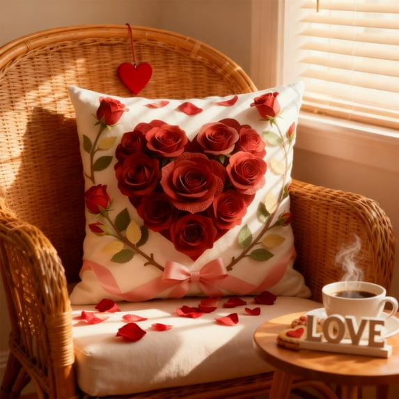 18x18in Valentine Pillow Case Valentine Decoration, Valentine's Day Pillow Covers, Valentine’s Day Decorations, Valentines Day Home Decor Pillow Cover