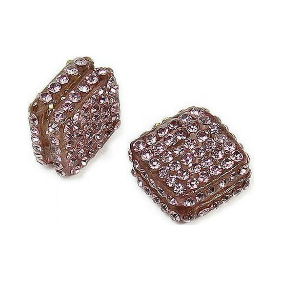 18x18mm Pack Of 2 Purple Cz Diamond Spacer Beads For Jewelry Making