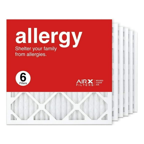 18x18x1 Air Filter MERV 11 Pleated HVAC Furnace Air Filter, Allergy 6-Pack, Made in the USA