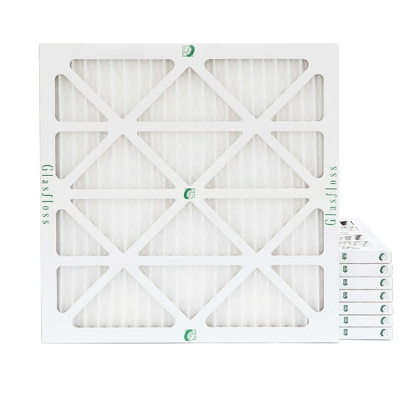 18x18x1 MERV 10 Pleated AC Furnace Air Filters by Glasfloss Industries. ( 8 Pack ) Exact Size: 17-1/2 x 17-1/2 x 7/8