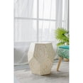 thumbnail image 1 of 18x18x21" Hexagonal Capes Capiz Stool, Cream/Yellow, 1 of 9