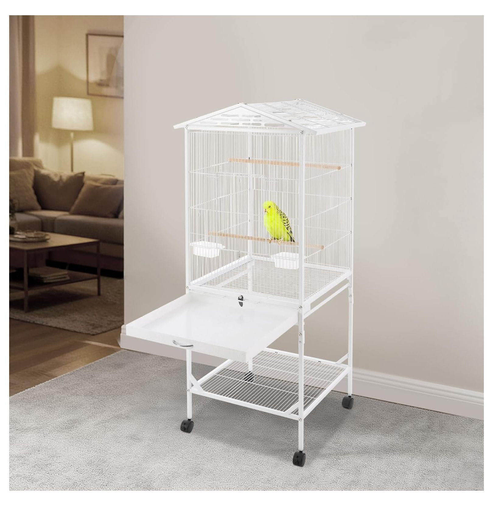18x18x49 in Iron Flight Cage, Freestanding Parakeet Cage, Pigeons ...