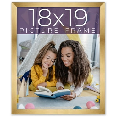 18x19 Frame Gold Bronze Solid Wood Picture Frame Width 0.75 Inches | Interior Frame Depth 0.5