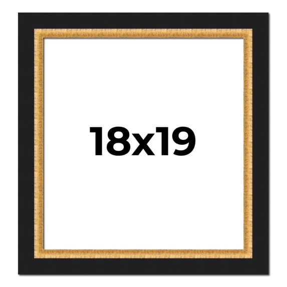 18x19 Frame Gold Real Wood Picture Frame Width 2.25 Inches | Interior Frame Depth 0.5 Inches |