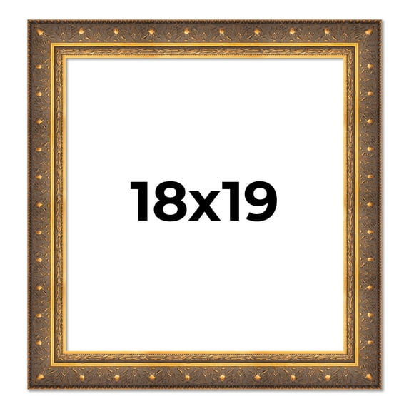 18x19 Frame Vintage Gold Solid Wood Picture Frame | 2.5 Inch Moulding Width | Ornate Bronze Museo
