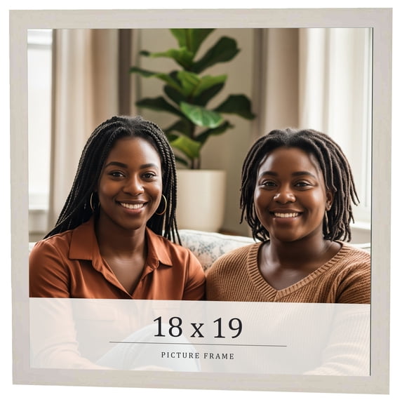 18x19 Frame White Wheat Solid Wood Picture Frame | Moulding Width 0.75 Inches | Interior Depth 0.5