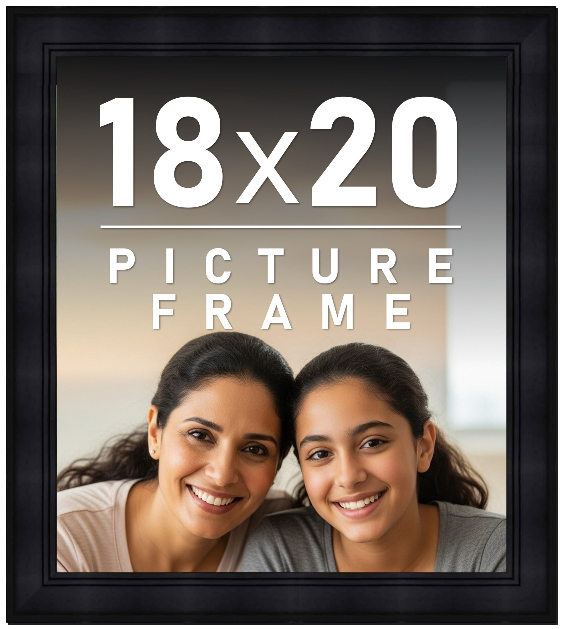 18x20 Frame Black Solid Wood Picture Frame - Complete Modern Photo