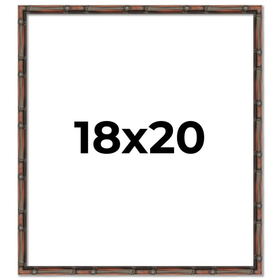 18x20 Frame Brown Bamboo with Dark Coffee/Walnut Finish | Solid Wood Picture Frame Width 0.75