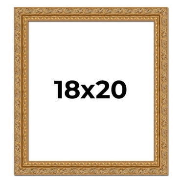 18x20 Frame Gold Ornate Solid Wood Picture Frame | 2 Inch Moulding Width | Firman Traditional Photo