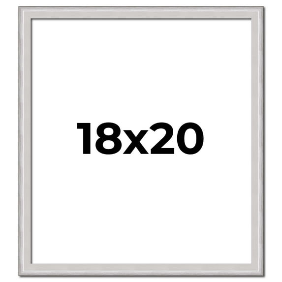 18x20 Frame Silver Inner Slope Bevel Picture Frame | 1 Inch Moulding Width | 0.75 Inch Rabbet Depth