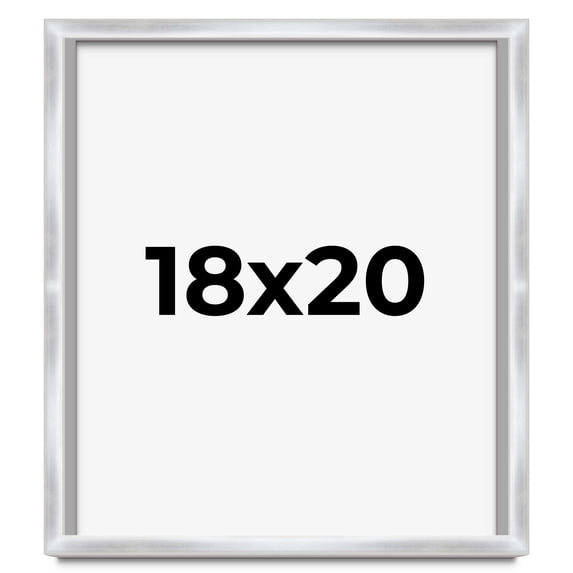18x20 Frame Silver Whitewashed Wood Grain Solid Wood Shadow Box | 0.75 Inch Moulding Width | 0.75