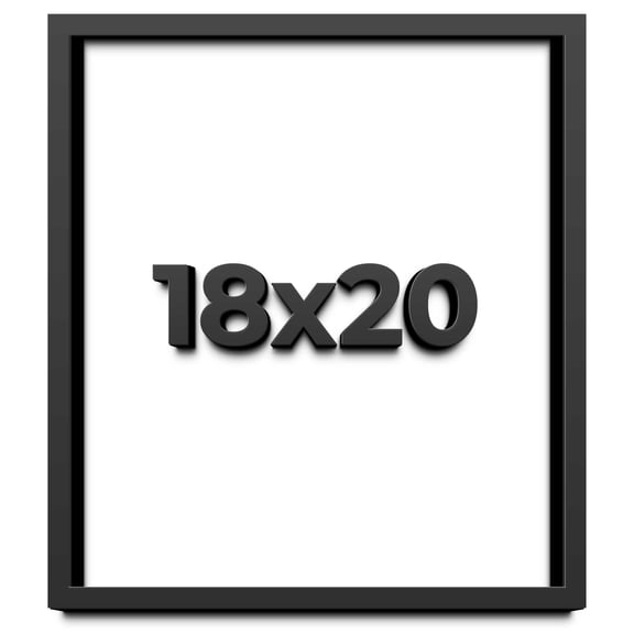 18x20 Shadow Box Frame Black | 1 inches Deep Real Wood Contemporary Shadowbox Display Frame | UV
