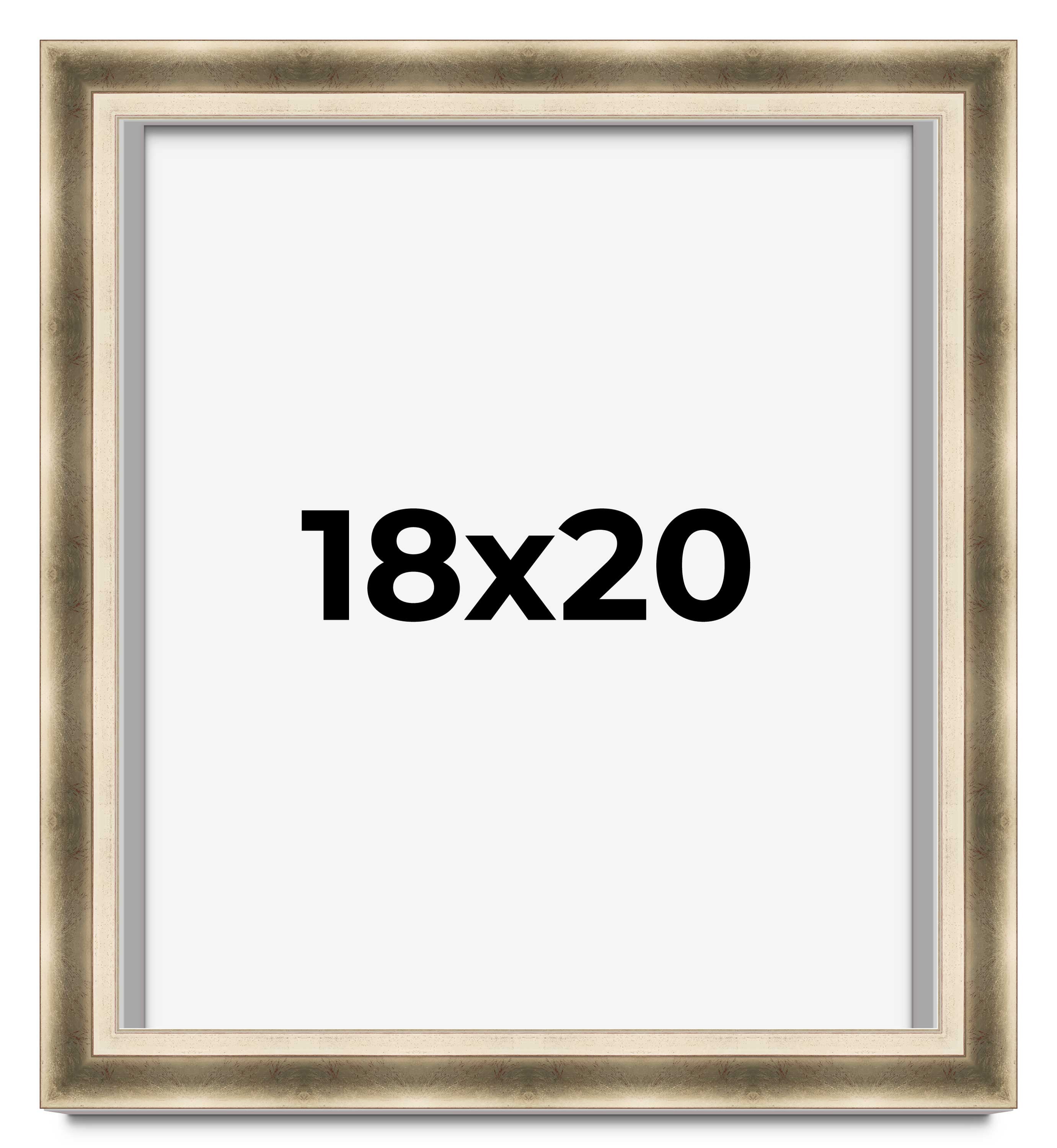 18x20 Shadow Box Frame Silver | 1.75 inches Deep Real Wood Traditional ...