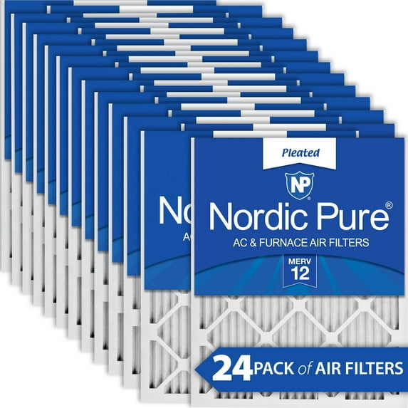 18x20x1 (17_1/2x19_1/2) Pleated MERV 12 Air Filters 24 Pack