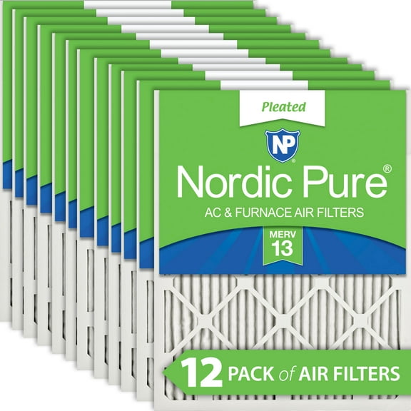 18x20x1 (17_1/2x19_1/2) Pleated MERV 13 Air Filters 12 Pack