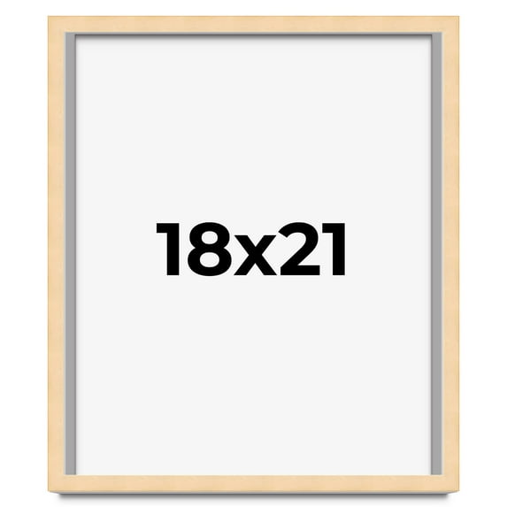 18x21 Frame Beige Real Wood Picture Frame Width 0.75 inches | Interior Frame Depth 0.5 inches |