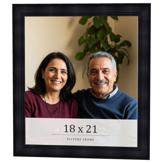 18x21 Frame Black Passaggi Solid Wood Picture Frame Width 1.5 Inches | Interior Depth 0.5 Inches |