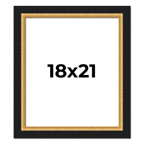 18x21 Frame Gold Real Wood Picture Frame Width 2.25 Inches | Interior Frame Depth 0.5 Inches |