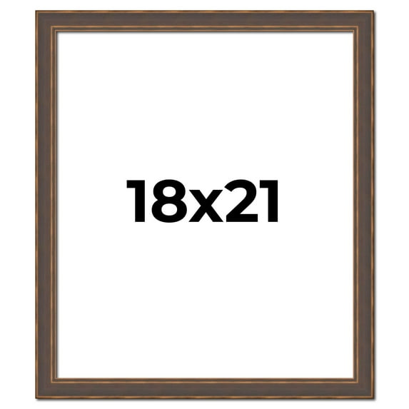 18x21 Frame Golden Caramel Solid Wood Bronze Picture Frame | 1.25 Inch Moulding Width | 0.5 Inch