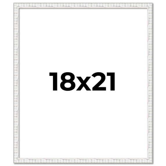 18x21 Frame White Real Wood Picture Frame Width 0.75 inches | Interior Frame Depth 0.5 inches |