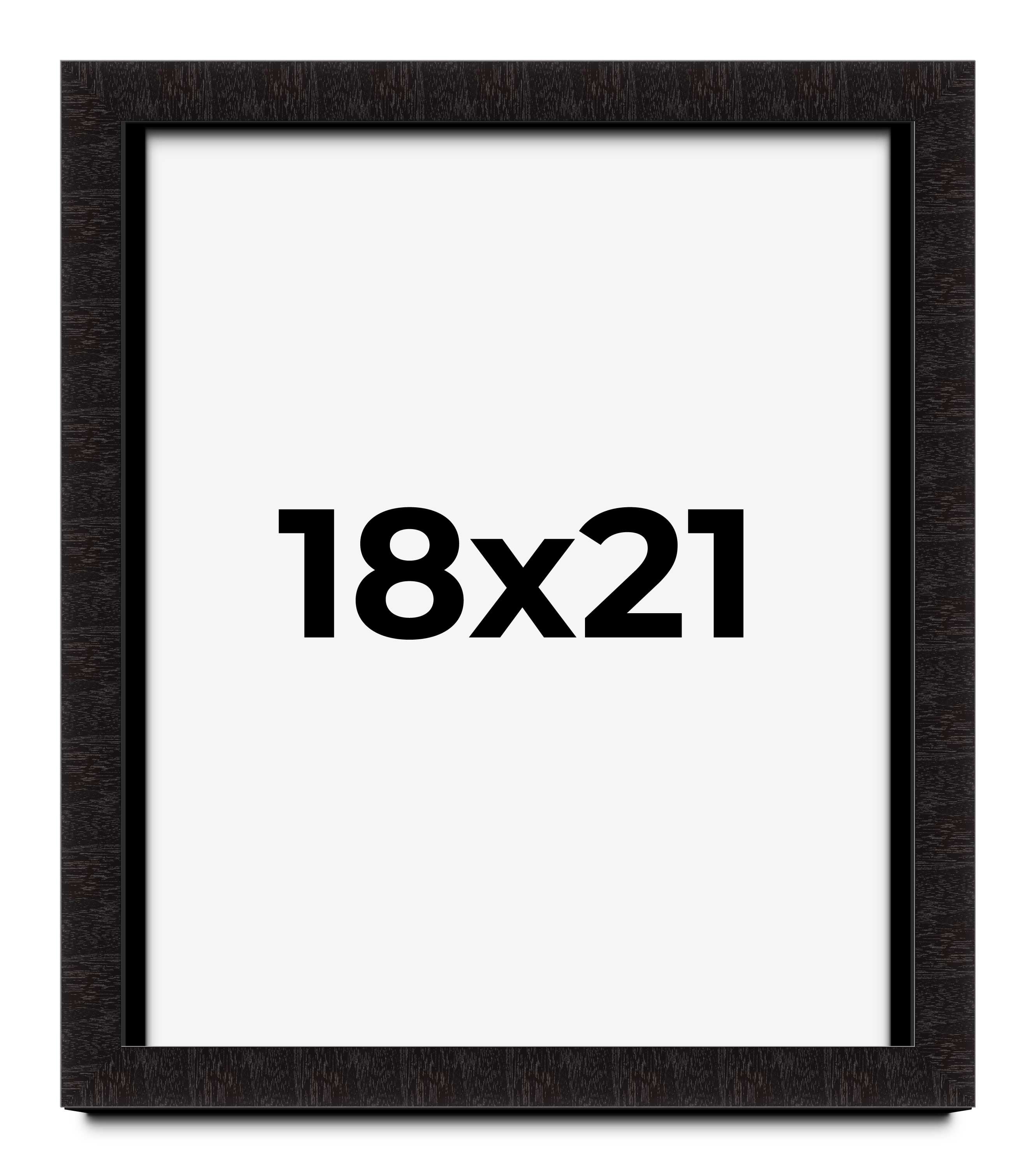 Mxtallup 18x21 Inch Picture Frame - Solid Wood Black Frame For 16x19 Art With Mat Or 18x21 Without Mat
