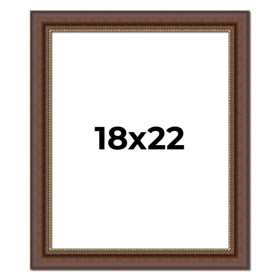 18x22 Copper and Brown Real Wood Picture Frame Width 2 inches | Interior Frame Depth 0.5 inches |