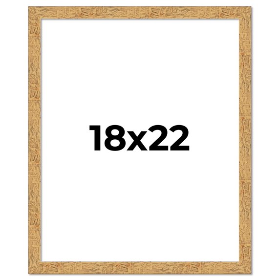 18x22 Frame Beige Real Wood Picture Frame Width 1.25 inches | Interior Frame Depth 0.5 inches |