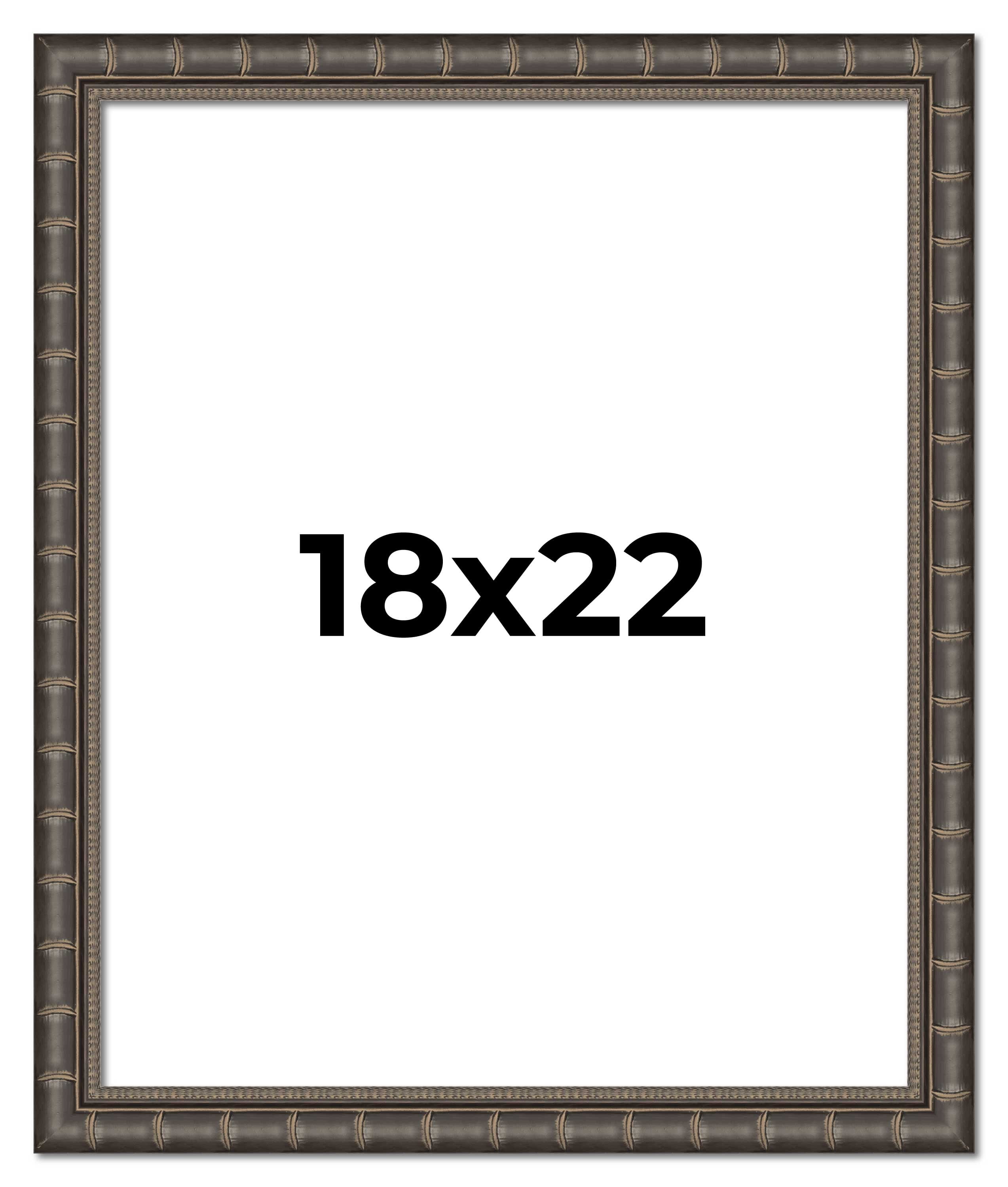 18x22 Frame Black Bamboo Solid Wood Picture Frame Width 1.5 Inches