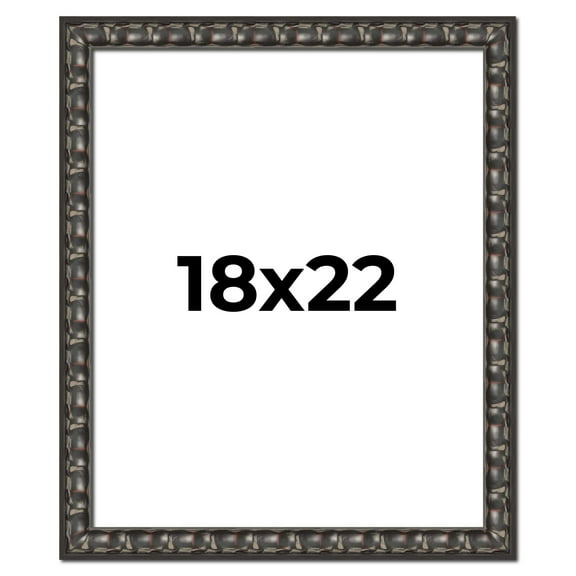 18x22 Frame Black-Brown Medieval Solid Wood Picture Frame | 1.5 Inch Moulding Width | Gotham