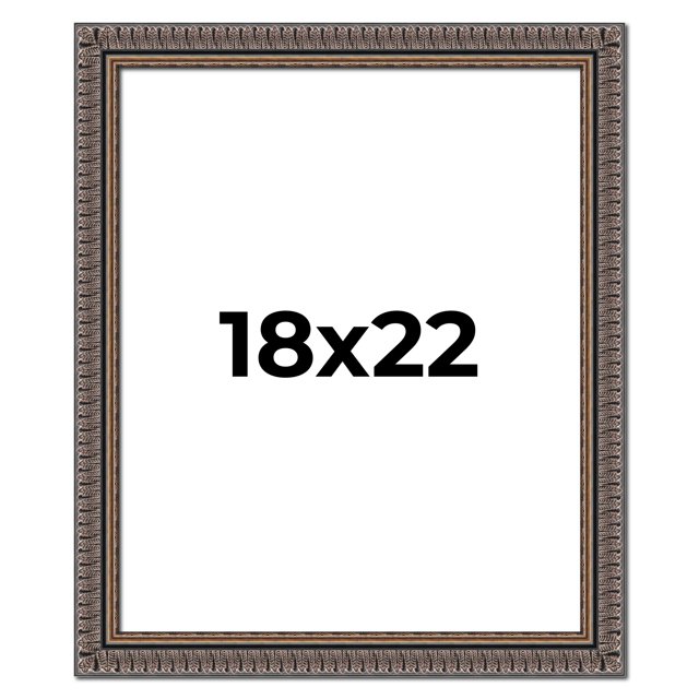 18x22 Frame Black Feather Payton Ornate Solid Wood Picture Frame Width 1.75 Inches | Interior Depth