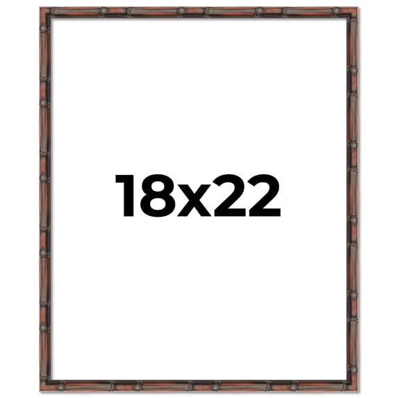 18x22 Frame Brown Bamboo with Dark Coffee/Walnut Finish | Solid Wood Picture Frame Width 0.75