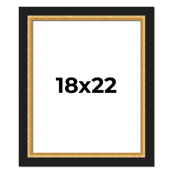 18x22 Frame Gold Real Wood Picture Frame Width 2.25 Inches | Interior Frame Depth 0.5 Inches |