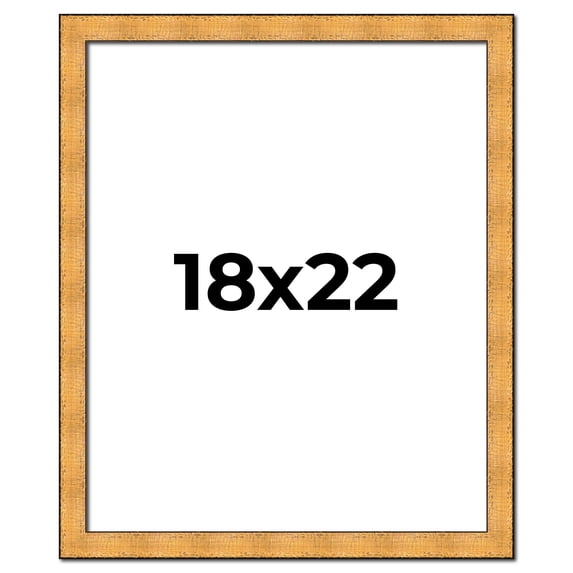 18x22 Frame Gold Rustic Solid Wood Picture Frame | 1.25 Inch Wide Moulding | Rustique Gold
