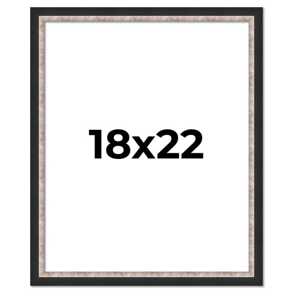 18x22 Frame Silver Real Wood Picture Frame Width 1.25 Inches | Interior Frame Depth 0.75 Inches |