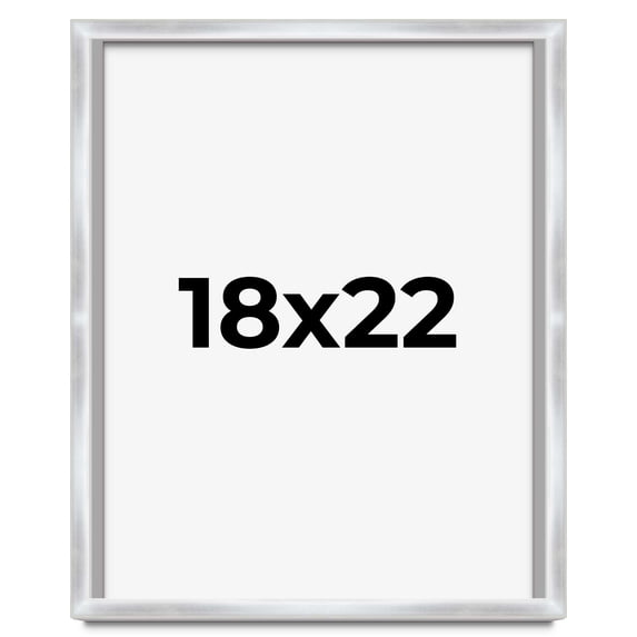18x22 Frame Silver Whitewashed Wood Grain Solid Wood Shadow Box | 0.75 Inch Moulding Width | 0.75
