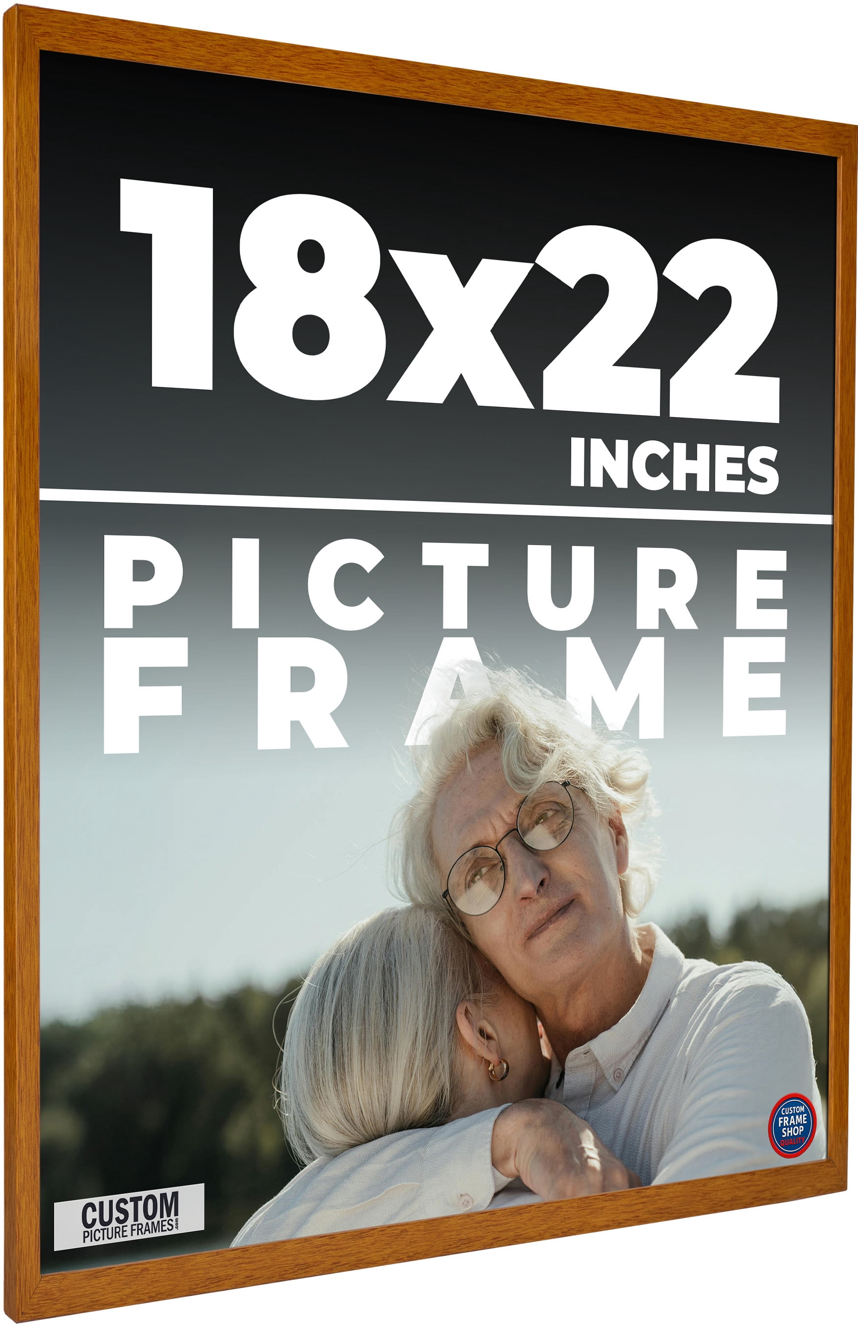 18x22 Honey Brown Real Wood Picture Frame Width 0.75 inches | Interior ...