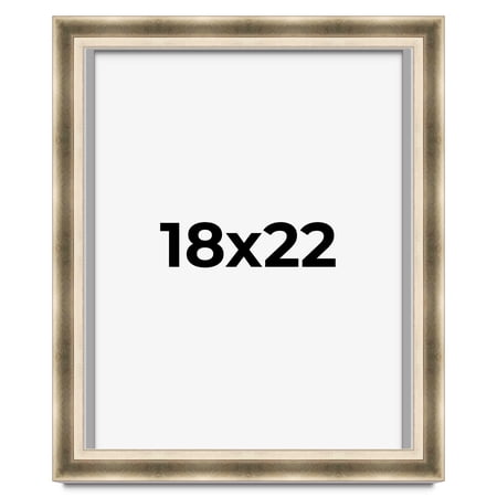 18x22 Shadow Box Frame Silver | 1.75 inches Deep Real Wood Traditional Shadowbox Display Frame | UV