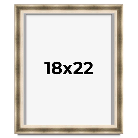 18x22 Shadow Box Frame Silver | 1.75 inches Deep Real Wood Traditional Shadowbox Display Frame | UV