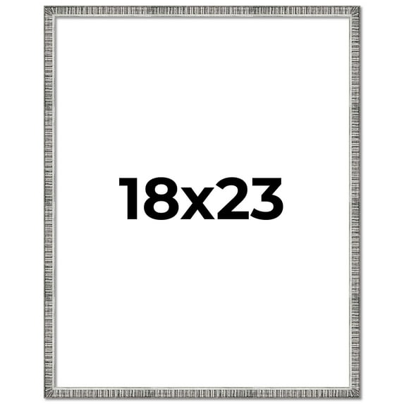 18x23 Frame Silver Grey Distressed Solid Wood Picture Frame | 0.75 Inch Moulding Width | Interior