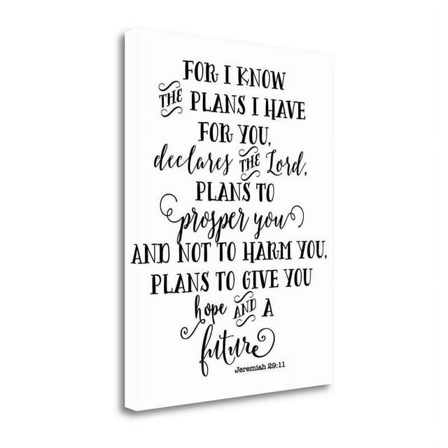 18x23 Jeremiah 29 - 11 Black And White By Tara Moss on Canvas Fabric Multi-Color