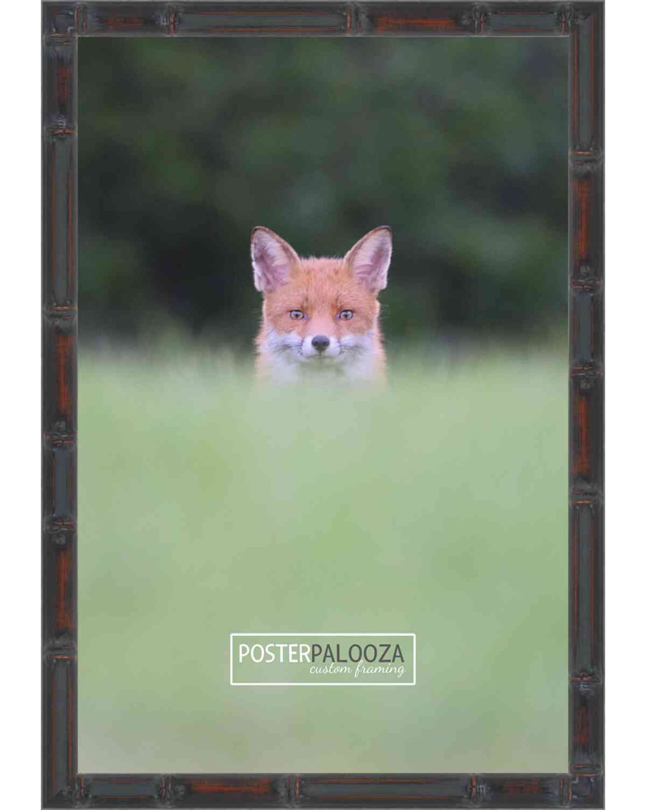 18x24 Brown Thin Bamboo Picture Frame - UV Acrylic, Foam Board Backing, Hanging Hardware