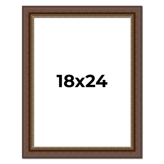 18x24 Copper and Brown Real Wood Picture Frame Width 2 inches | Interior Frame Depth 0.5 inches |